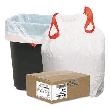Draw 'n Tie® Heavy-duty Trash Bags, 13 Gal, 0.9 Mil, 24.5" X 27.38", White, 200-box freeshipping - TVN Wholesale